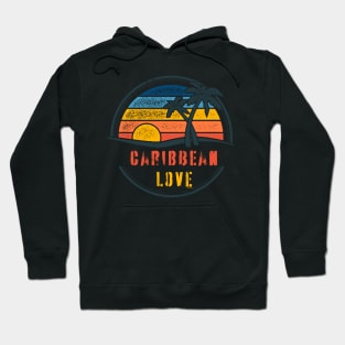 Sunset Vintage Look, Caribbean Love Hoodie